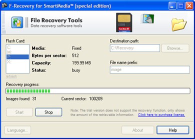 F-Recovery for SmartMedia 1.9 screenshot