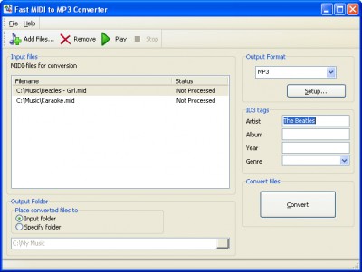 Fast MIDI to MP3 Converter 6.1 screenshot