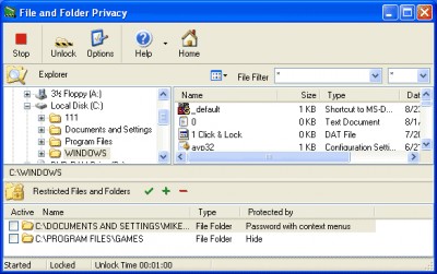 File and Folder Privacy 3.594 screenshot