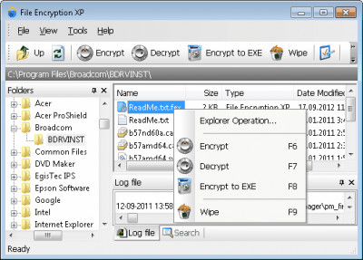 File Encryption XP 1.7.377 screenshot