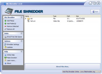 File Shredder 2.5 screenshot