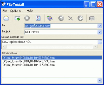 FileToMail(Pro) 2.1 screenshot