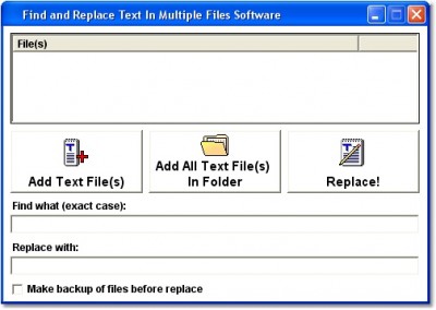 Find and Replace Text In Multiple Files Software 7.0 screenshot