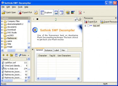 Flash Decompiler 2.99 screenshot