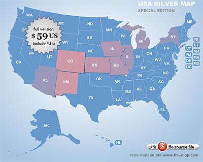 Flash Map USA Silver Special Edition (include FLA) 1.0 screenshot