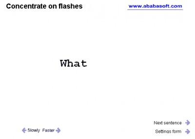 Flash speed reading 2.1 screenshot