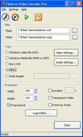 Flash to Video Encoder PRO 5.2.33 screenshot