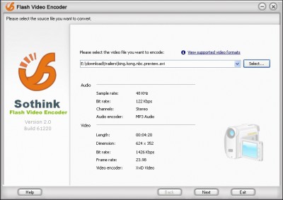 Flash Video Encoder 2.0 Build screenshot