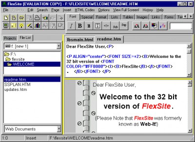 FlexSite 2.8e screenshot
