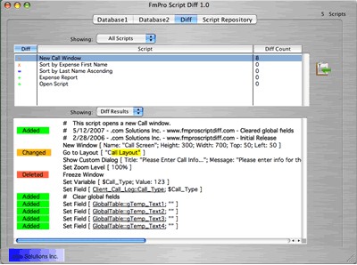FmPro Script Diff 1.61 screenshot