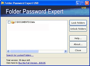 Folder Password Expert USB 2.1.0.6 screenshot
