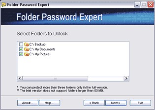 Folder Password Expert 2.1 screenshot