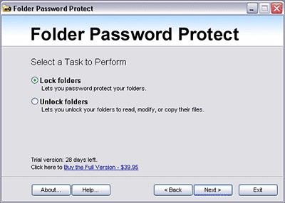 Folder Password Protect 2.8 screenshot