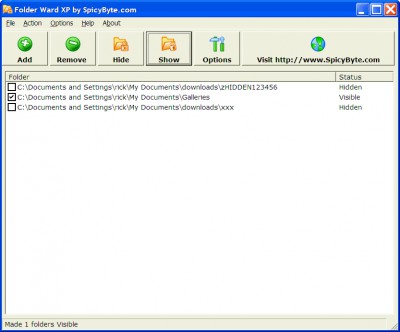 Folder Ward XP 1.2 screenshot