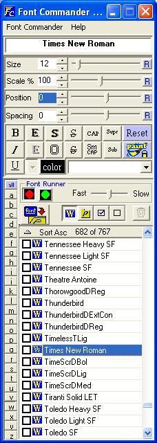 Font Commander 1.1 screenshot
