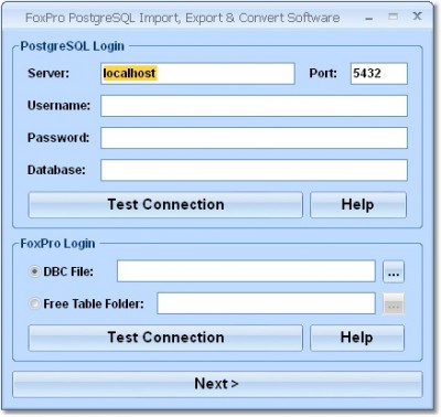 FoxPro PostgreSQL Import, Export & Convert Softwar 7.0 screenshot