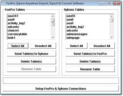 FoxPro Sybase Anywhere Import, Export & Convert So 7.0 screenshot
