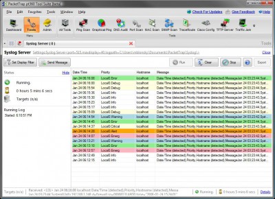 Free PacketTrap Syslog Server 2.3.11 screenshot