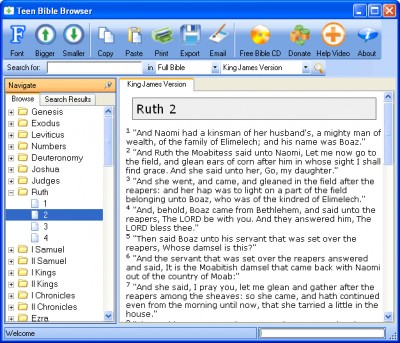 Free Teen Bible Browser 2.6 screenshot