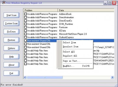 Free Window Registry Repair 4.5 screenshot