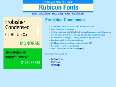 Frobisher Condensed Font TT 2.00 screenshot