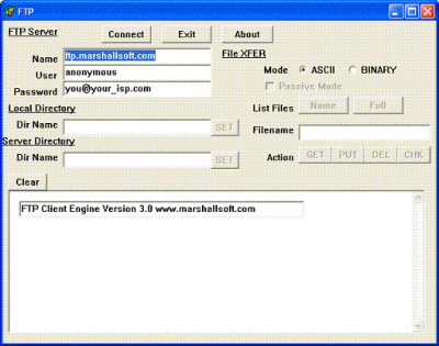 FTP Client Engine for FoxPro 3.4.1 screenshot