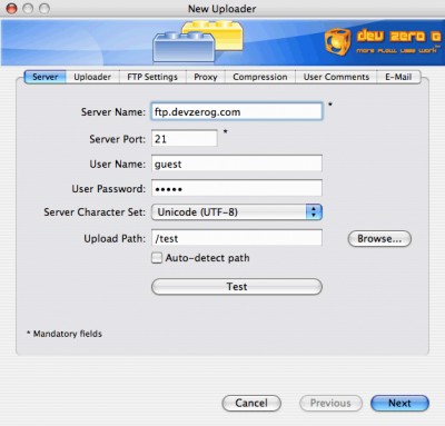 FTP Client Uploader Creator for Mac 5.0 screenshot