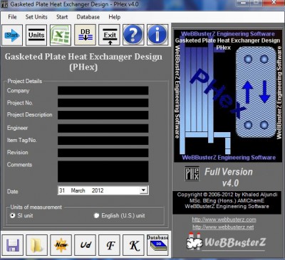 Gasketed Plate Heat Exchanger Design 8.0.0.0 screenshot