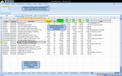GeneralCOST Estimator for Excel 18.0 screenshot