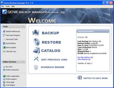 Genie Backup Manager Professional 6.0 screenshot