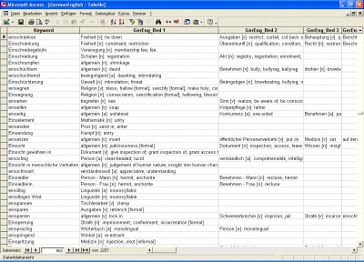 German English Database 1.0 screenshot