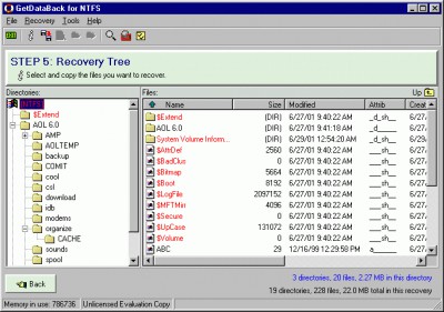 GetDataBack Data Recovery for NTFS 4.33 screenshot