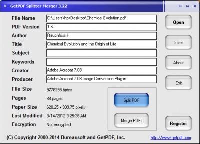 GetPDF Splitter Merger 3.22 screenshot