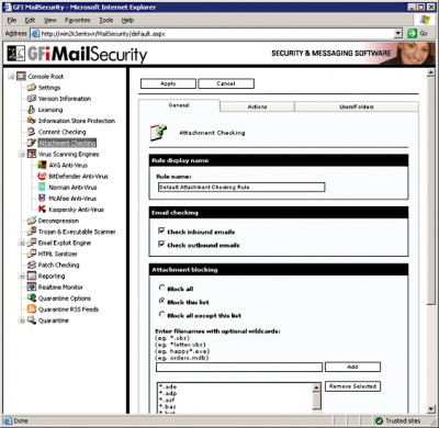 GFI MailSecurity for Exchange/SMTP 9 screenshot