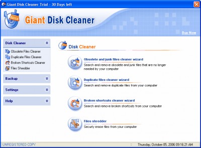 Giant Disk Cleaner 1.9.8 screenshot