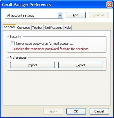 Gmail Manager 0.5.1 screenshot