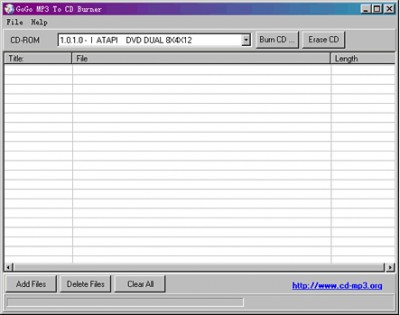 GoGo MP3 to CD Burner 1.01 screenshot