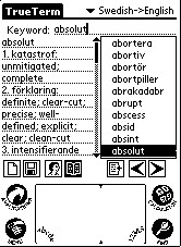 Gold Dictionaries English PalmOS 2.0 screenshot
