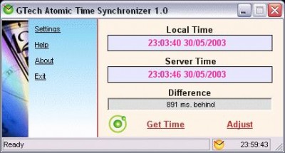 Gtech Atomic Time Synchronizer 1.0 screenshot