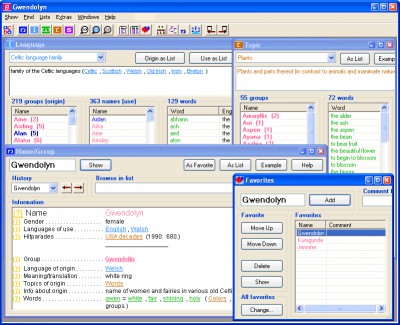Gwendolyn the Given Name Database 1.0 screenshot