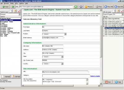 Handy Submit (Form filling accelerator) 1.11 screenshot