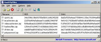HashMyFiles 2.42 screenshot