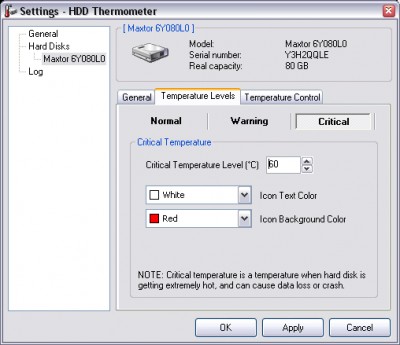 HDD Thermometer 1.3 screenshot