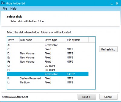 Hide Folder Ext 1.3 screenshot