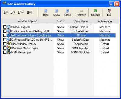 Hide Window Hotkey 4.0 screenshot
