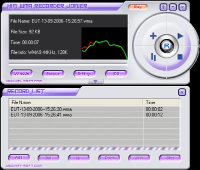 HiFi WMA Recorder Joiner 2.00.07 screenshot