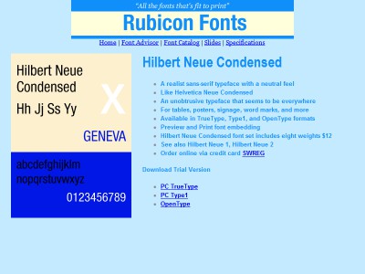 Hilbert Neue Condensed Font Type1 2.00 screenshot
