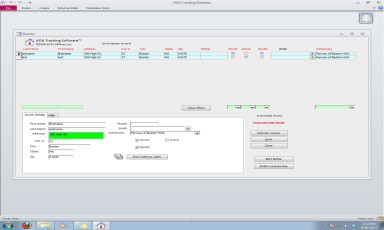 HOA Tracking Database Software 2.4.4 screenshot