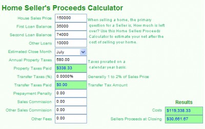 Home Sellers Proceeds Calculator 2.1.2 screenshot