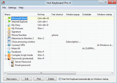 Hot Keyboard Pro 6.2.108 screenshot